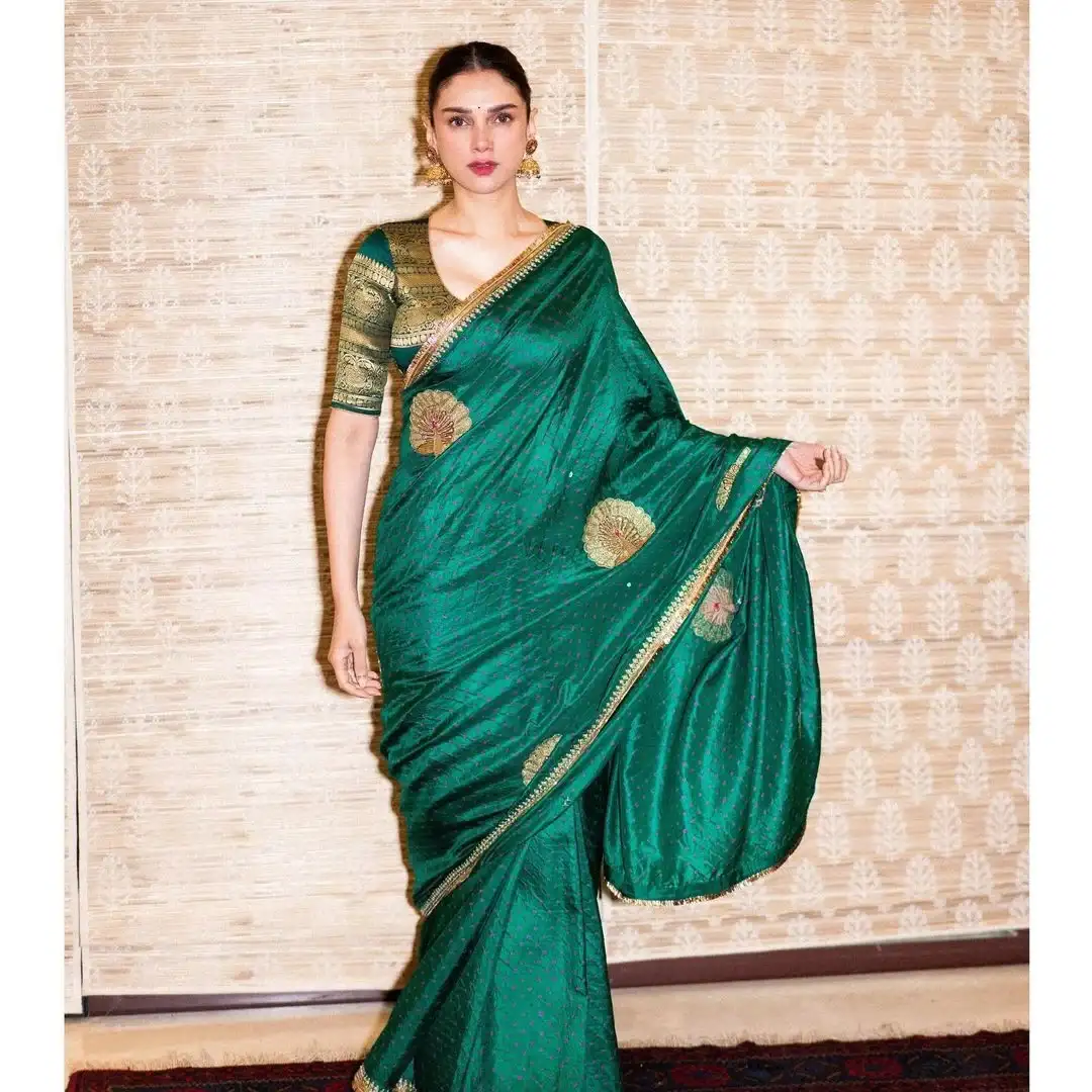 Bollywood Actress Aditi Rao Hydari Stills in Green Saree